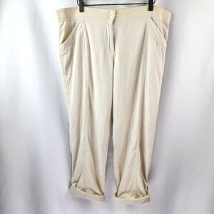 J. Jill Women's Rolled Hem Khaki Cropped Ankle Pants Size 14